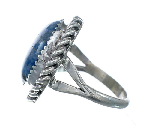 Denim Lapis Navajo Sterling Silver Ring Size 7-3/4 SN20256
